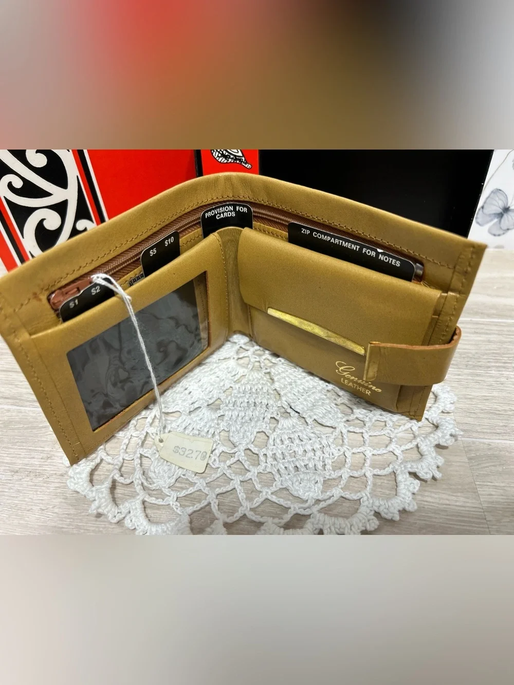 Vintage New Zealand Leather Kiwi Bird Wallet